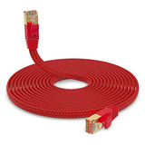 Cable Ethernet Cat 7 De 100 Pies Rojo, Cable Plano De N...