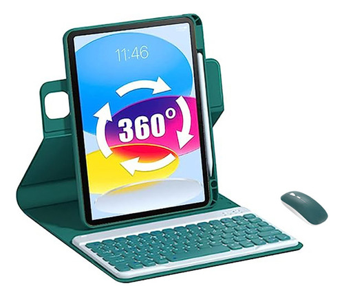 Funda Con Teclado Giratorio Y Ratón Para iPad 10 De 10.9 De