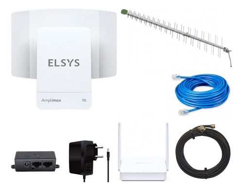 Kit Amplimax Fit Elsys Link 4g + Roteador+antena Ext+ Cabos