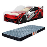 Cama Solteiro Proteção Com Colchão Carro Sport 10 Vermelho