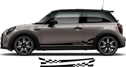 Calca Sticker Diseño Lateral Franjas Flag Mini Cooper