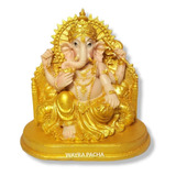 Ganesha  Estatua Color Piel Altar Dorado