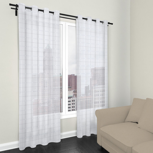 Cortinas Traslucidas Con Aros 2.80x2.10 M 2 Pzas Alfer Home