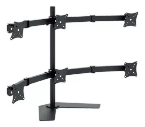 Suporte 6 Monitores Mesa Tv/monitor De 10  Até 24  Preto