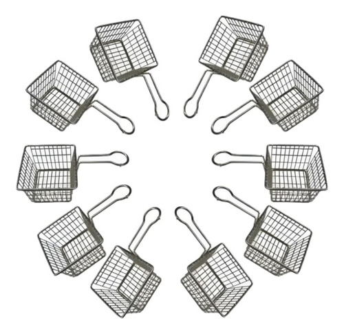 10pz Canasta Cesta Freidora Mini Papas/francesa/gajo/curly