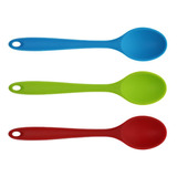 Bom 3 Peças De Silicone Mini Sopa Colher, 20,5 Cm, Verde E