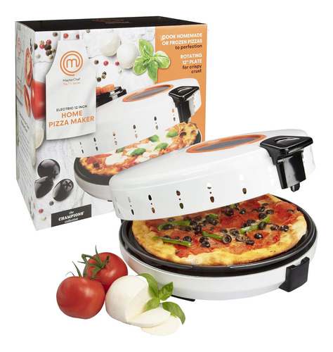 Masterchef Pizza Maker- Cocina Eléctrica Giratoria De 12 Pul