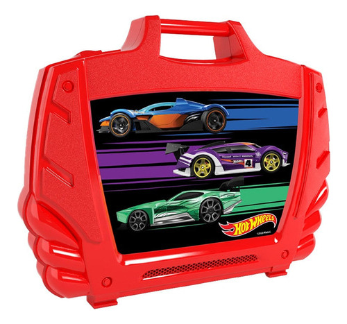 Maleta Porta Carrinhos Hot Wheels Vermelho F0121-9c - Fun