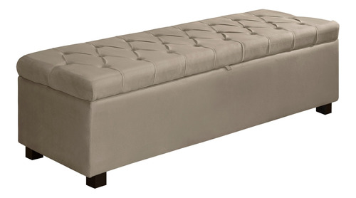 Recamier Baú Divã Sara 155cm P/ Cama Queen Sapateira - Decor