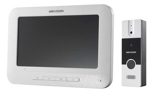 Kit Portero Visor Hikvision Exterior Pantalla Color Color Gris