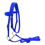 Brida De Nylon Para Montar A Caballo Azul L