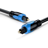 Cable De Fibra Óptica P/ Audio Bluerigger 7.6 M Negro Y Azul