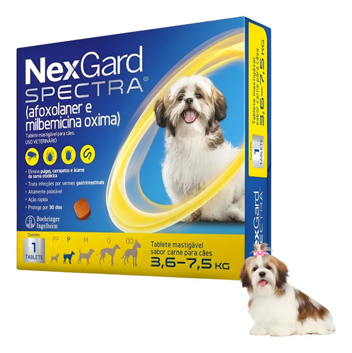 Nexgard Spectra Antipulgas Cães 3,6kg A 7,5kg 1 Tablet