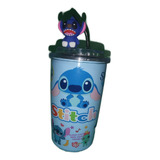 Vaso Termico Con Popote (stitch) , De Acero Inoxidable