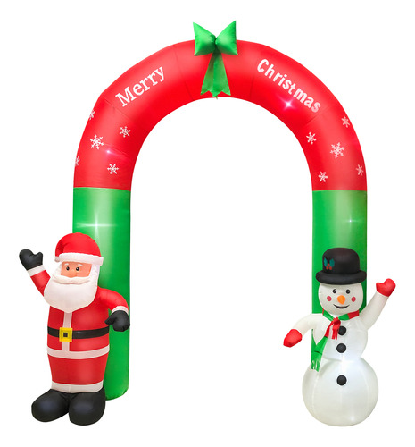 Patio Inflable Navideño De 8 Pies Con Forma De Arco De Papá 