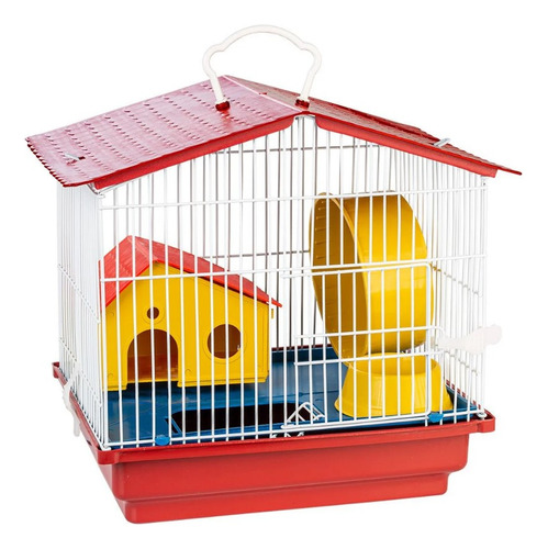 Gaiola Hamster 1 Andar Com Teto Cor Vermelho Jel Plast