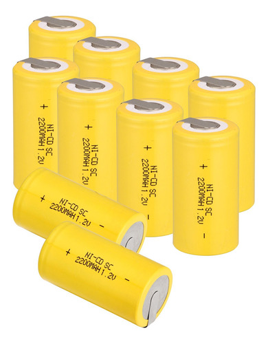 Odstore Bateria Recargable 12 V 2200 Mah Nicd Tap Sub C Sc B