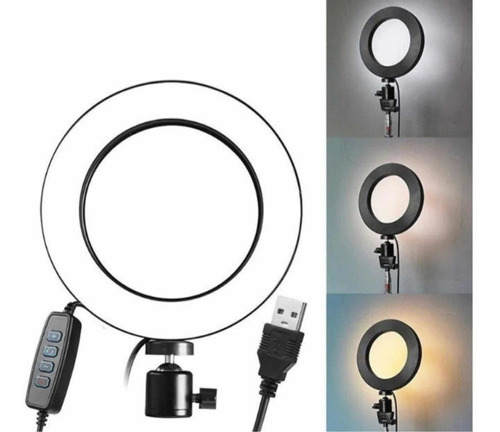 Aro De Luz Lampara Led 20 Cm Fotografía + Trípode