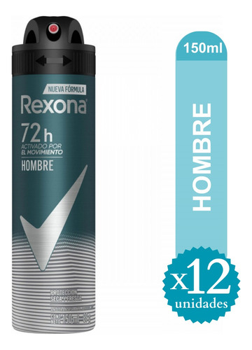 Pack Desodorante Rexona Men Hombre 150ml X 12 Unid - Ma