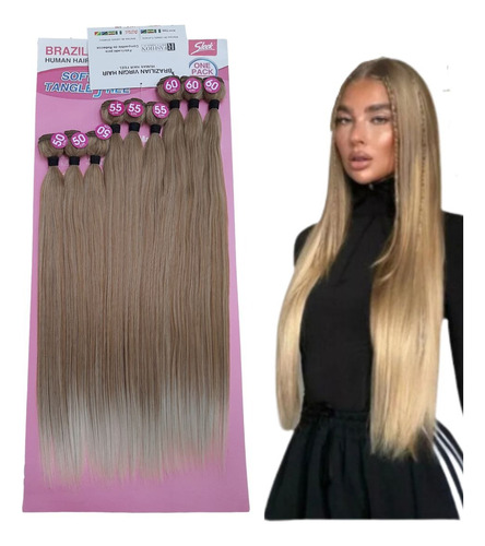 Cabelo Orgânico Liso Whitney Plus Human Hair Sleek 65 Cm