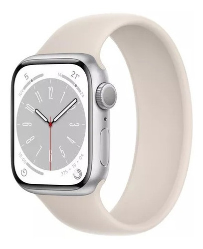 Apple Watch Series 8 Gps Aluminio Correa Blanca 41mm Color De La Caja Blanco Color De La Correa Correa Deportiva Blanca Color Del Bisel Blanco - Distribuidor Autorizado