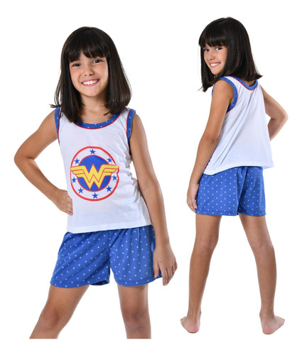 Pijama Infantil Feminino Curto Estampado Personagem Promoção