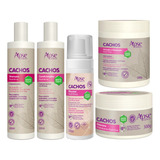 Kit Apse Cachos 5 Itens C/ Mousse Tratamento Capilar Vegano