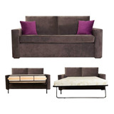 Sofa Sillon Cama 2 Plz Chenille Mecanismo Super Comodo Full