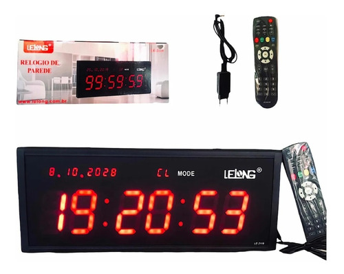 Cronômetro Relógio Parede Digital Led 48/18 Timer Academia