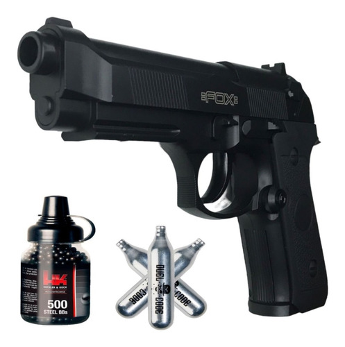 Pistola Aire Comprimido Fox Beretta 92 Co2 Semi Auto + Kit