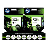 Kit 02 Cartuchos Hp 662xl Preto + Color (cz105ab+cz106ab)