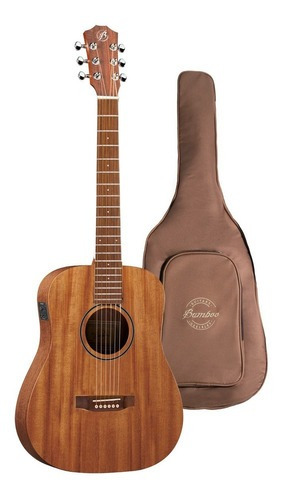 Guitarra Electroacustica Mini Bamboo Koa Natural 34 C/ Funda