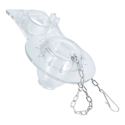 Sapo P\u002Fwc, Pvc Transparente Con Cadena Inoxidable, 2 40089 Color Blanco | MercadoLibre