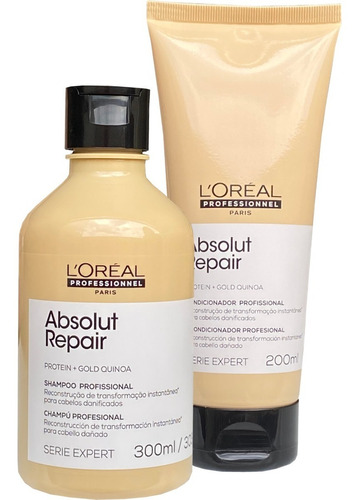 Kit Loreal Absolut Repair Gold Quinoa Shampoo Condicionador