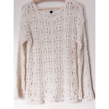 Sweater Calado De Algodon Marca Materia. Talle 48/50