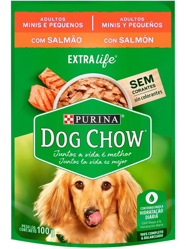 Sachet Dog Chow Adulto Minis Y Pequeños Salmon 15 Un. 