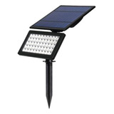 Foco Estaca Jardin 10w Panel Solar Ajustable Calida Y Frio Luz Blanco Cálido