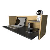 Escritorio Moderno Mesa De Trabajo Pc Notebook Flotante Color Roble/negro