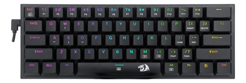 Teclado Gamer Redragon Anivia Rgb Mecânico Mini Switch Blue Cor De Teclado Preto Idioma Português Brasil