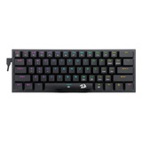 Teclado Gamer Redragon Anivia Rgb Mecânico Mini Switch Blue Cor De Teclado Preto Idioma Português Brasil