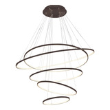 Lustre Pendente Moderno Led 5 Anéis Arco 120cm Bivolt