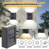 Pack 2 Focos Muro Aplique Led Solar Jardín Cálida/blanca