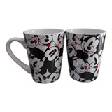 Tazon Taza Mickey Mouse Disney Ceramica 350ml Negro Y Blanco