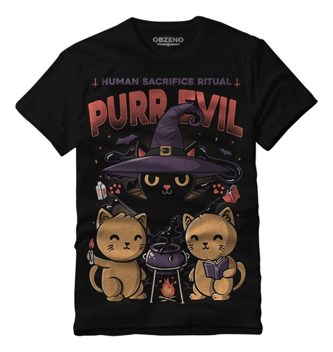 Playera De Gatos Bruja Marca Obzeno