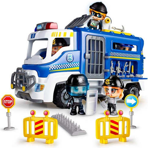 Pinypon Action Camion Policia + Figuras Furgon Operaciones