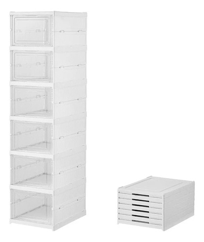 Zapatero Plegable Almacenamiento Contenedor 6 Pz Organizador