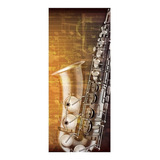 Adesivo Decorativo De Porta - Saxofone - 308mlpt