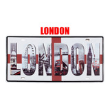 Quadro Placa Decorativa Metal Bandeira Inglaterra Londres
