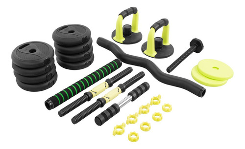 Set De Pesas Rusas Kit Mancuernas Ajustables 10kg Altera Gym Color Verde