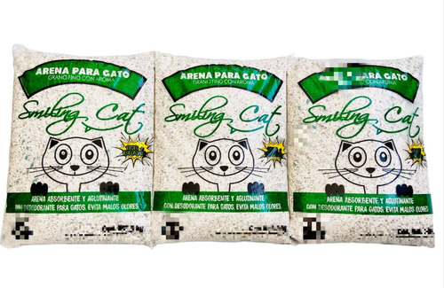 Arena Para Gato Premium Con Desodorante Y Aroma 3 Pack 15 Kg